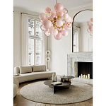 Люстра розовые шары на золотом каркасе Pink Light Bubbles варинант исполнения - 4 | Loft Concept в Грозном