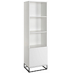 Стеллаж книжный белый с 3-мя открытыми полками и дверкой Strict Lines варинант исполнения - 1 | Loft Concept в Грозном