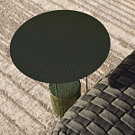 Дизайнерский круглый кофейный стол из металла с мраморным декором PANNA COTTA Coffee Table варинант исполнения - 4 | Loft Concept в Грозном