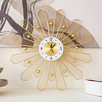 Часы настенные из металла в виде солнца с белым циферблатом Mirror Tower Clock варинант исполнения - 4 | Loft Concept в Грозном