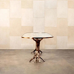 Обеденный стол с фигурным декором бронзового цвета Dichotomy racetrack варинант исполнения - 4 | Loft Concept в Грозном