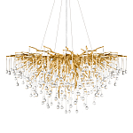 Люстра подвесная с прозрачными стеклянными подвесками в форме капель Диаметр 100 см Droplet Chandelier варинант исполнения - 1 | Loft Concept в Грозном