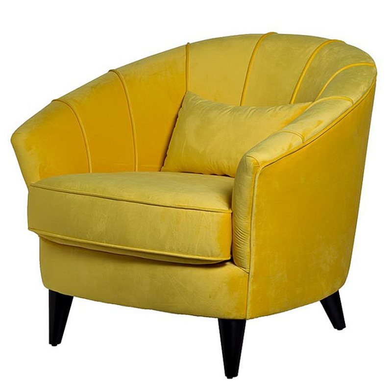Amour Curved Back Velvet Chair Yellow Желтый Amour Curved Back Velvet Chair Yellow Желтый в Грозном | Loft Concept
