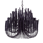 Люстра черная с несколькими ярусами деревянных палочек Bright Wooden Chandelier варинант исполнения - 9 | Loft Concept в Грозном