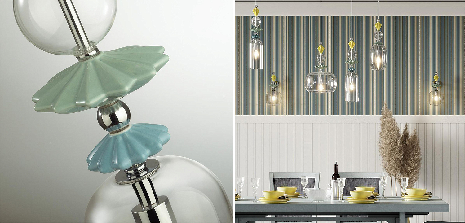 Подвесной светильник Iris Glas hanging lamp candy C chrome Подвесной светильник Iris Glas hanging lamp candy C chrome - Loft-Concept в Грозном