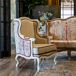Кресло из массива бука бежевое с растительным орнаментом Raffael Beige Floral Armchair варинант исполнения - 7 | Loft Concept в Грозном