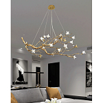 Люстра в виде золотой ветки с цветами Glass Flower Pendant Light варинант исполнения - 6 | Loft Concept в Грозном