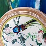 Стул из массива бука бежевый с изображением птиц и цветов Beige Green Chinoiserie Rose Garden Chair варинант исполнения - 3 | Loft Concept в Грозном