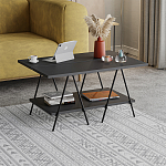 Стол журнальный с прямоугольной столешницей и полкой цвета антрацит ESSEL ANTHRACITE варинант исполнения - 2 | Loft Concept в Грозном