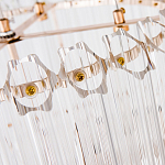 Люстра подвесная круглая с прозрачными хрустальными трубками и золотистым каркасом Диаметр 44 см Hexagon Tube Light варинант исполнения - 3 | Loft Concept в Грозном