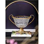 Чаша из прозрачного стекла с ручками и ободком из бронзы Eden Garden варинант исполнения - 2 | Loft Concept в Грозном