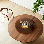 Стол обеденный круглый с двойной столешницей Walnut Wood Table варинант исполнения - 5 | Loft Concept в Грозном