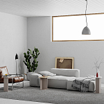 Стол журнальный бежево-серый из 3-х частей со столешницами в виде геометрических элементов MUND SIDE TABLE LIGHT MOCHA варинант исполнения - 2 | Loft Concept в Грозном