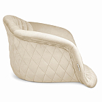 Барный стул со спинкой и подлокотниками на 4-х деревянных ножках Кремовый Велюр Ava Charm варинант исполнения - 3 | Loft Concept в Грозном