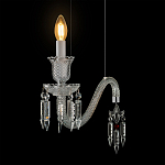 Подвесной светильник стеклянный в виде канделябра Curved Glass Chandelier варинант исполнения - 6 | Loft Concept в Грозном