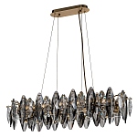 Люстра подвесная с овальными подвесками из стекла дымчатого цвета Harlow Crystal Round варинант исполнения - 1 | Loft Concept в Грозном