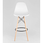 Пластиковый барный стул на ножках из массива бука Eames White варинант исполнения - 5 | Loft Concept в Грозном