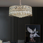 Люстра круглая с хрустальными подвесками на золотистом каркасе Roul Crystal Light варинант исполнения - 12 | Loft Concept в Грозном