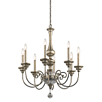 Люстра серебряного цвета с состаренным эффектом и декоративным подвесным шаром Kichler варинант исполнения - 1 | Loft Concept в Грозном