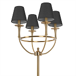 Торшер с металлическим основанием бронзового цвета с черными конусовидными абажурами Dignity варинант исполнения - 3 | Loft Concept в Грозном