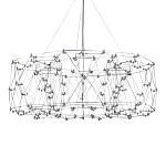 Люстра с тонкой металлической конструкцией цвета хром Quasar варинант исполнения - 2 | Loft Concept в Грозном