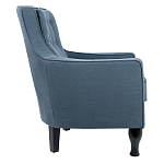 Кресло с мягкой обивкой из льна на 4-х ножках из массива березы Scarlett Armchair blue варинант исполнения - 1 | Loft Concept в Грозном