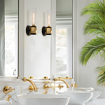 Бра для ванных комнат с прозрачным стеклянным плафоном в форме цилиндра Hinkley варинант исполнения - 17 | Loft Concept в Грозном