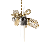 Люстра подвесная со стеклянными плафонами из дымчатого и золотистого с тремя вертикальными подвесками Gilded Mirage  варинант исполнения - 1 | Loft Concept в Грозном