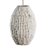 Подвесной светильник вертикальной овальной формы украшенный белыми круглыми бусинами Gradient Oval Pendant Lamp White варинант исполнения - 2 | Loft Concept в Грозном