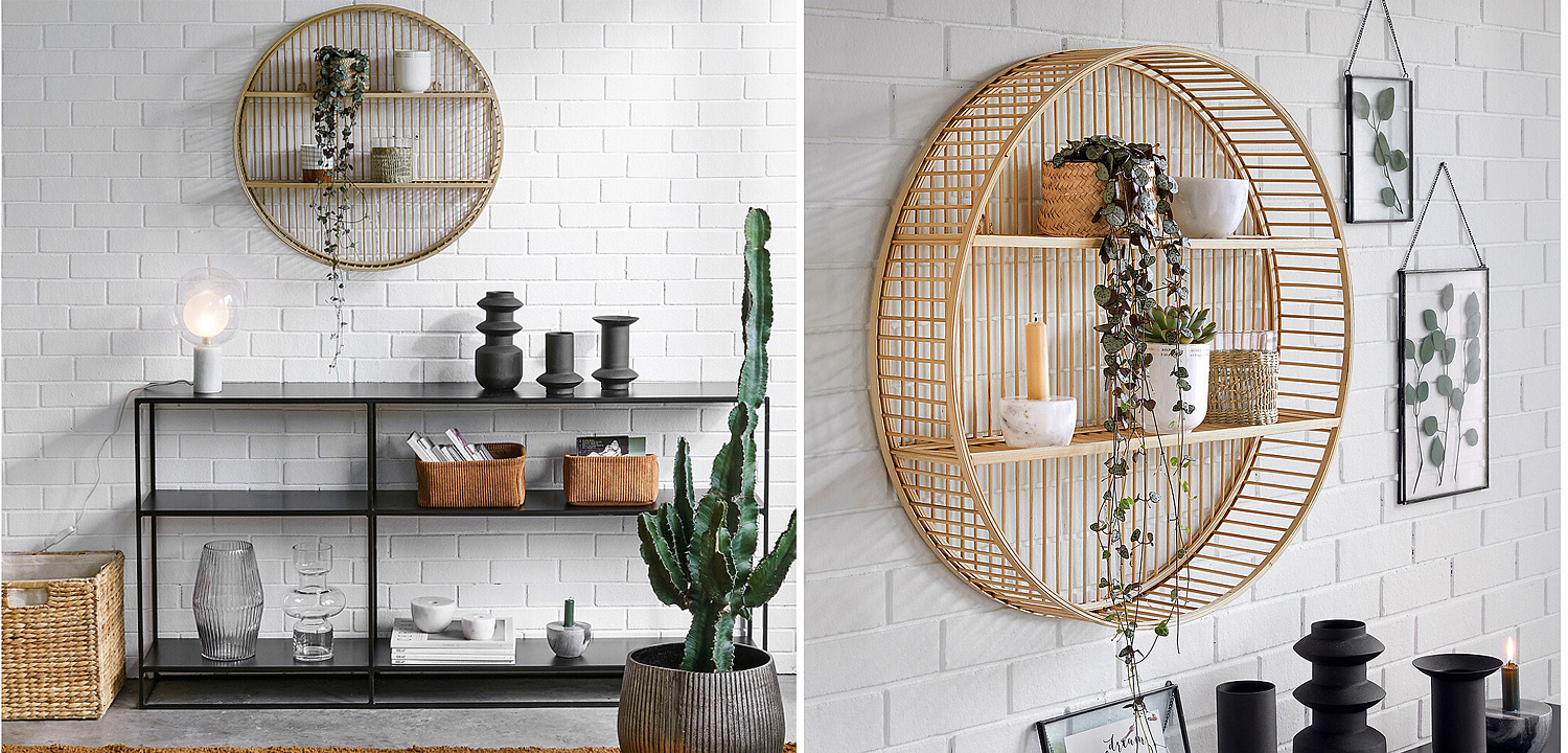 Полка Wicker Bamboo Shelf Полка Wicker Bamboo Shelf - Loft-Concept в Грозном