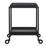 Тумба чёрная на колёсах Cabinet on Wheels варинант исполнения - 1 | Loft Concept в Грозном