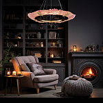 Люстра в форме кольца розовая Warm Pink Light варинант исполнения - 6 | Loft Concept в Грозном