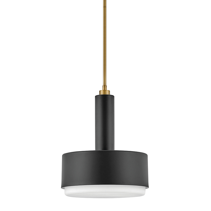 Подвесной светильник цилиндрический с белым плафоном Hinkley Латунь Бронза Белый в Грозном | Loft Concept 