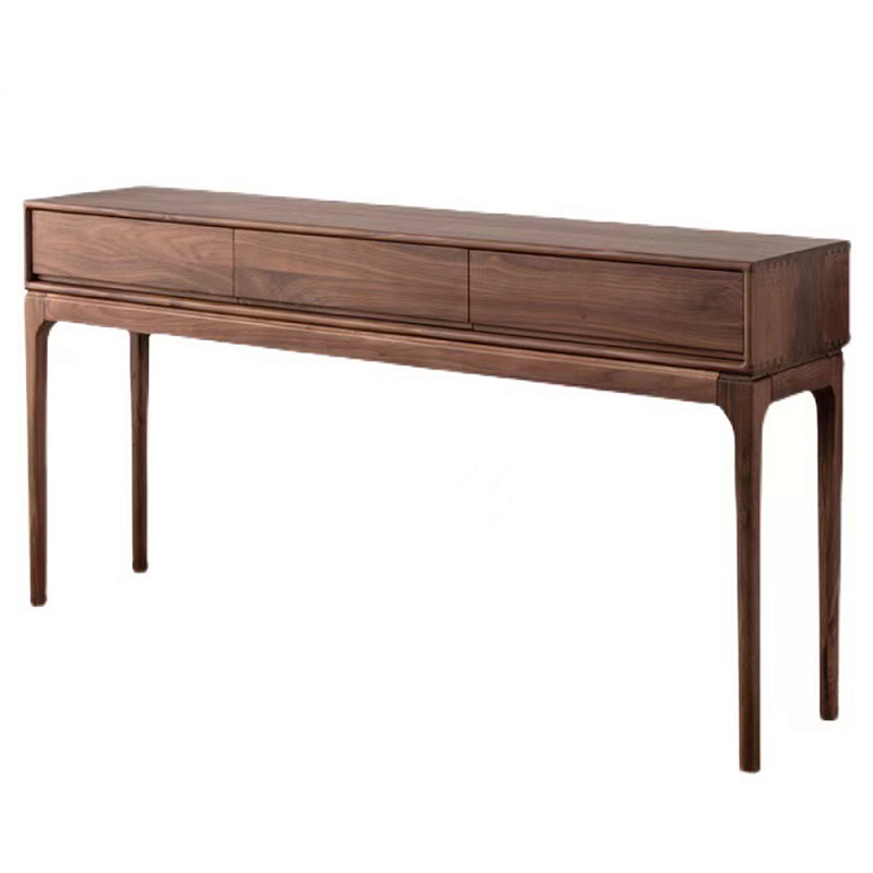 Консоль деревянная прямоугольная с 3-мя ящиками Moon Walnut Furniture Орех Консоль деревянная прямоугольная с 3-мя ящиками Moon Walnut Furniture Орех в Грозном | Loft Concept