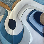 Арт-объект ручной работы Blue Abstraction из 4-х панелей варинант исполнения - 4 | Loft Concept в Грозном