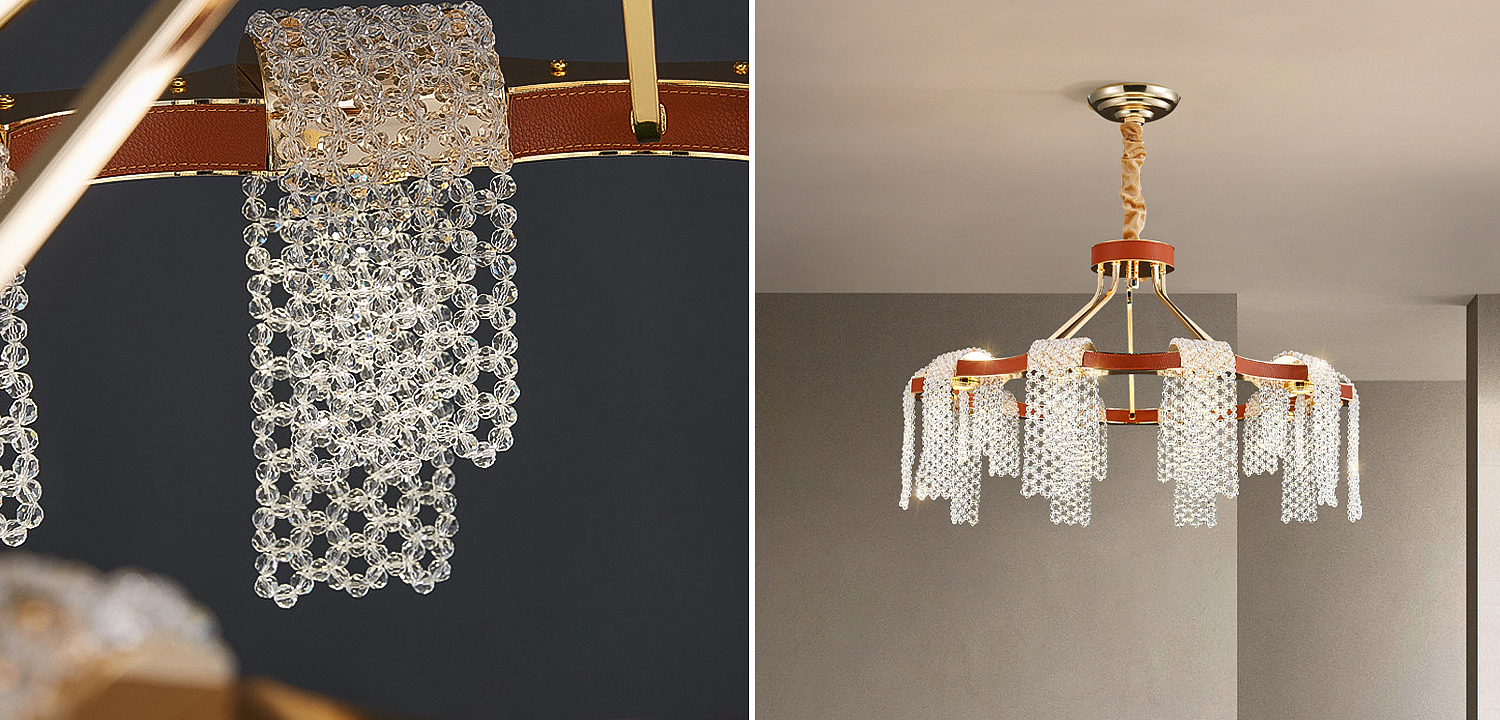Люстра Leather Glass Chandelier 80 Люстра Leather Glass Chandelier 80 - Loft-Concept в Грозном