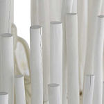 Люстра белая с несколькими ярусами деревянных палочек Bright Wooden Chandelier варинант исполнения - 10 | Loft Concept в Грозном