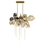 Люстра подвесная с 18-ю стеклянными плафонами с вертикальными подвесками Gilded Mirage  варинант исполнения - 2 | Loft Concept в Грозном