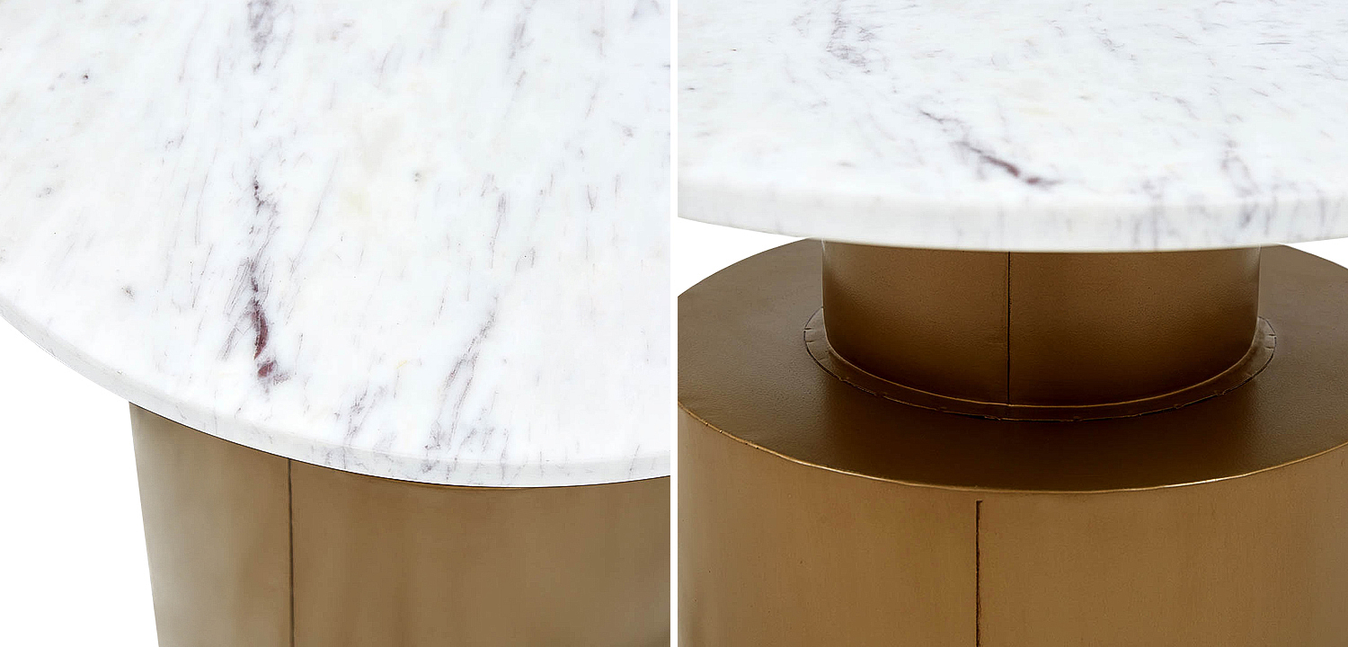Приставной стол с мраморной столешницей Ela Marble Side Table Приставной стол с мраморной столешницей Ela Marble Side Table - Loft-Concept в Грозном