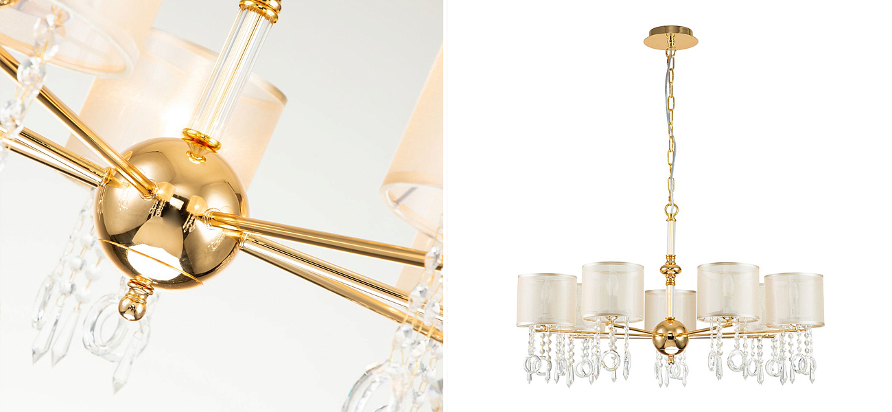 Люстра золотого цвета с хрустальным декором Crystal Things - Loft-Concept в Грозном