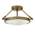 Потолочный светильник цвета латунь с плоским круглым плафоном Hinkley варинант исполнения - 4 | Loft Concept в Грозном