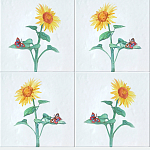 Плитка с узором Подсолнух варинант исполнения - 1 | Loft Concept в Грозном