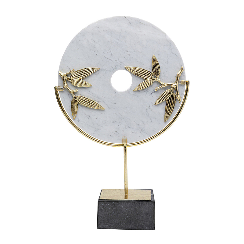 Декоративный арт-объект из мрамора Marble Ring Белый Мрамор Bianco Золотой Черный в Грозном | Loft Concept 