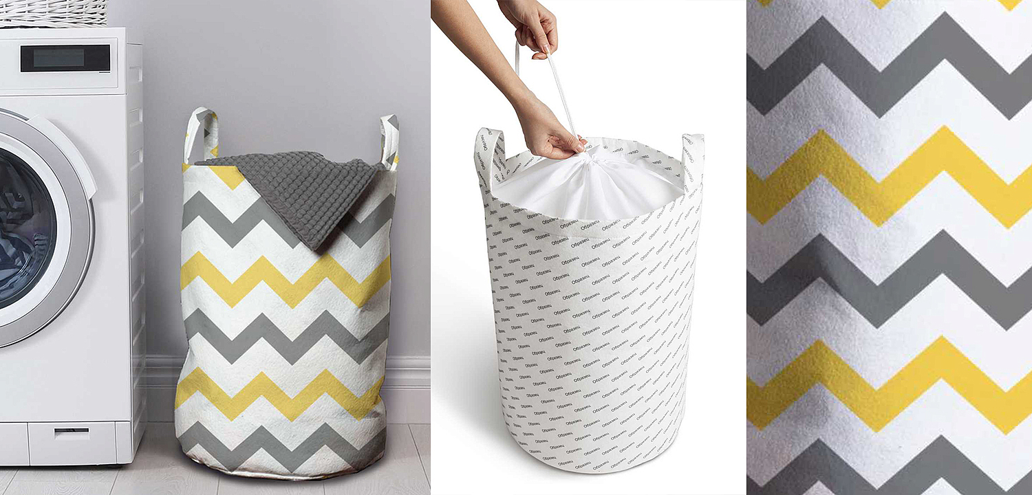 Корзина Mustard and Gray Chevron Basket Корзина Mustard and Gray Chevron Basket - Loft-Concept в Грозном