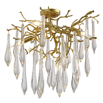 Люстра потолочная с прозрачными стеклянными подвесками в форме капель Droplet Chandelier варинант исполнения - 3 | Loft Concept в Грозном