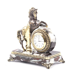 Часы настольные бронзовые с декором в виде коня Horse Stone Clock варинант исполнения - 8 | Loft Concept в Грозном