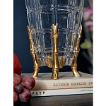 Ваза из прозрачного стекла с бронзовыми ножками и фигурками попугаев Eden Garden porcelain and bronze варинант исполнения - 4 | Loft Concept в Грозном