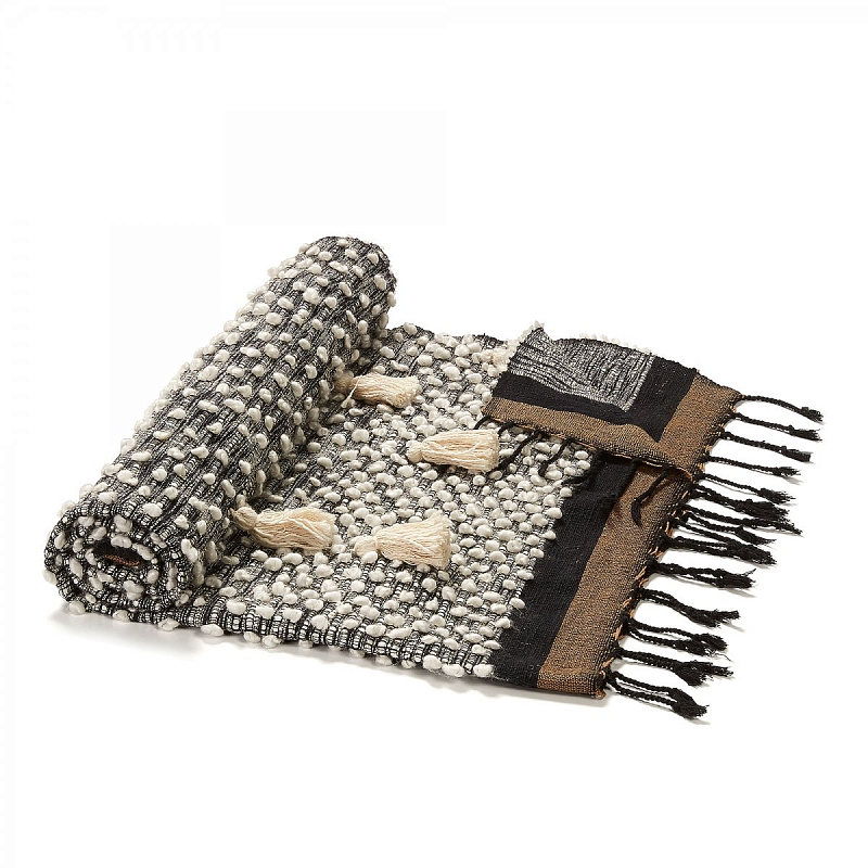 Плед Plaid Boho Tassels Бежевый Коричневый Синий Плед Plaid Boho Tassels Бежевый Коричневый Синий в Грозном | Loft Concept