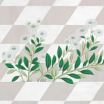 Обои ручная роспись Tiled Meadow Original colourway on Lilac Hint slub silk варинант исполнения - 2 | Loft Concept в Грозном