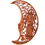 Панно из дерева Ганеша и месяц Panel With Animals варинант исполнения - 1 | Loft Concept в Грозном